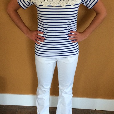 Sailor striped crochet top