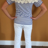 Sailor Striped Crochet Top - Thumbnail 3