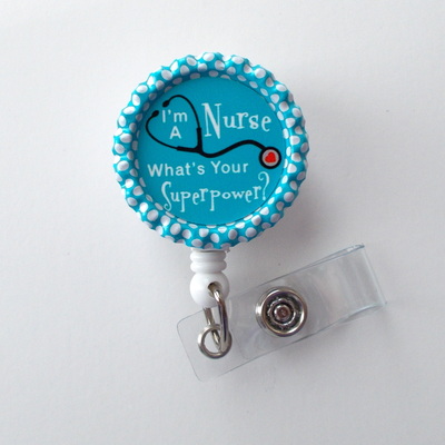 I'm a nurse what's your superpower - name badge holder - cute badge reels - nurse badge - nurse gift - nursing badge - rn badge