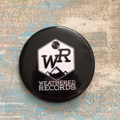 Weathered records logo button