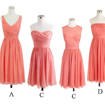 Short bridesmaid dress, peach bridesmaid dress, cheap bridesmaid dress, mismatched bridesmaid dress, bd14320