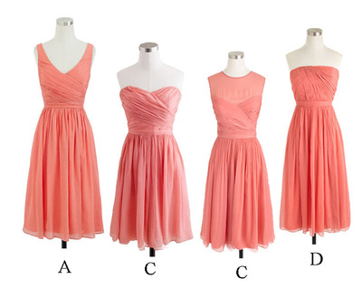 short bridesmaid dress, peach bridesmaid dress, cheap bridesmaid dress, mismatched bridesmaid dress, BD14320
