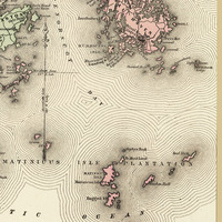 Knox County, Maine in 1885 - Vintage Map, Antique Map, Reproduction, Fine Art, Wall Art, Coastal Maine, Giclée, History - Thumbnail 2