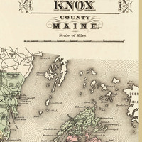Knox County, Maine in 1885 - Vintage Map, Antique Map, Reproduction, Fine Art, Wall Art, Coastal Maine, Giclée, History - Thumbnail 3