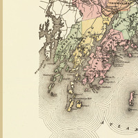 Knox County, Maine in 1885 - Vintage Map, Antique Map, Reproduction, Fine Art, Wall Art, Coastal Maine, Giclée, History - Thumbnail 4