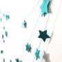 Constellation : Dark Aqua Star Sparkle Glitter Garland 10 feet-2