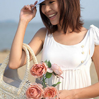 White Spaghetti Strap Beach Dress  - Thumbnail 3