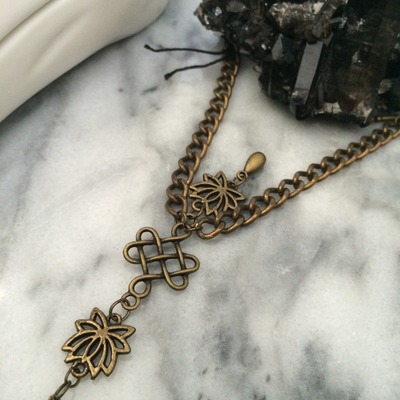 Lotus love hand harness in brass