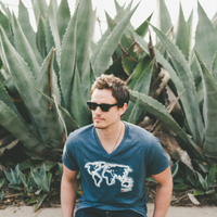 Mens V-neck world map tee Blue - Thumbnail 3