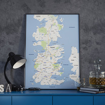 Game of Thrones Map - Westeros, Google Maps Style, Digital Map, Modern, Apple Maps