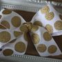 Gold Polka Dot bow on a clip or elastic! -1