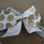Gold Polka Dot bow on a clip or elastic! -2
