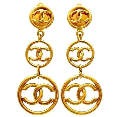 Vintage chanel triple c clip ons