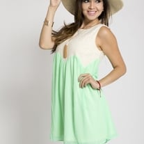 Neon Green Summer Lace Tunic Tank