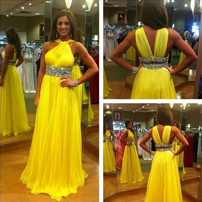 Yellow prom dress,2015 charming prom dress,elegant women dress,party dress,special occasion dress,a-line prom dress,sequins evening gowns,15050504