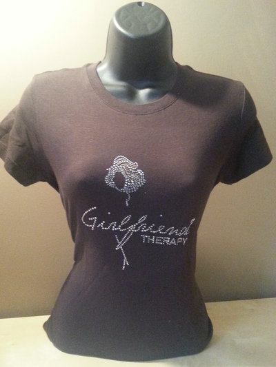 Girlfriend Therapy Bling Tee - Brown