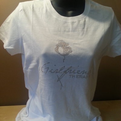 Girlfriend therapy bling tee- white