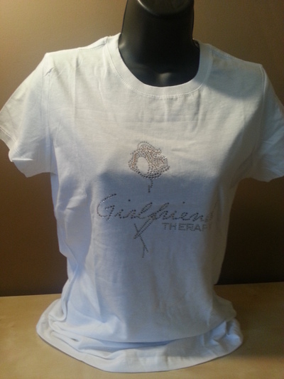 Girlfriend Therapy Bling Tee- White