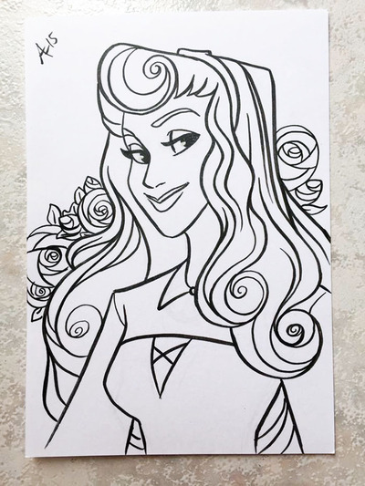 Disney Pen&Ink Card // Sleeping Beauty