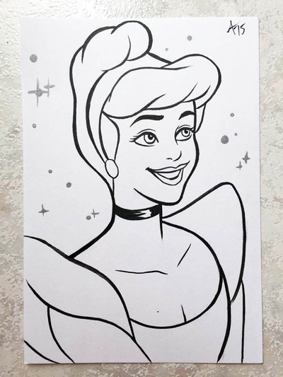 Disney Pen&Ink Card // Cinderella