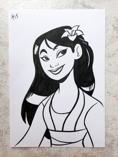 Disney Pen&Ink Card // Mulan