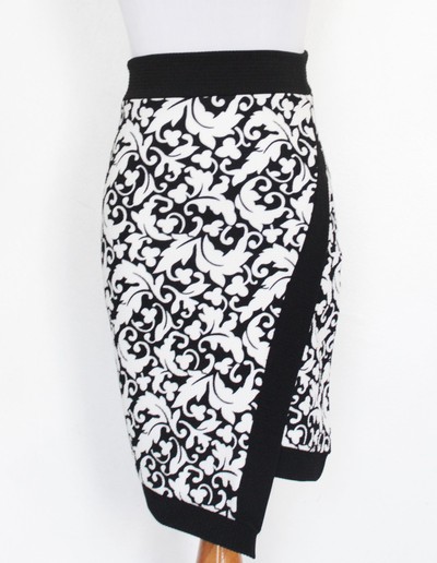 Black N' White Print Skirt