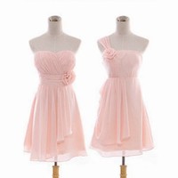 short bridesmaid dress, pink bridesmaid dress, mismatched bridesmaid dress, bridesmaid dress 2018, cheap bridesmaid dress, BD14339 - Thumbnail 2