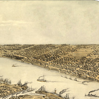 Port Huron, Sarnia, and Gratiot, Michigan and Point Edwards, Canada in 1867- Bird's Eye View Map, Vintage, Antique, Fine Art, Wall Art - Thumbnail 4