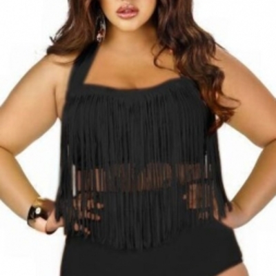 Plus swim fringe highwaist - Thumbnail 1