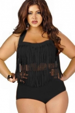 Plus Swim Fringe highwaist