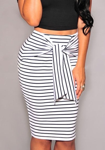 High-Waisted Self Tie Skirt