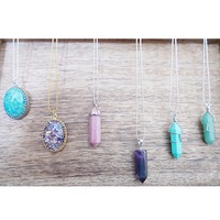 Wire Wrapped Pointed Pendants - Thumbnail 2