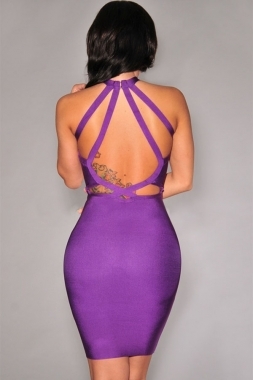 Caliente' Purple Bandage Dress