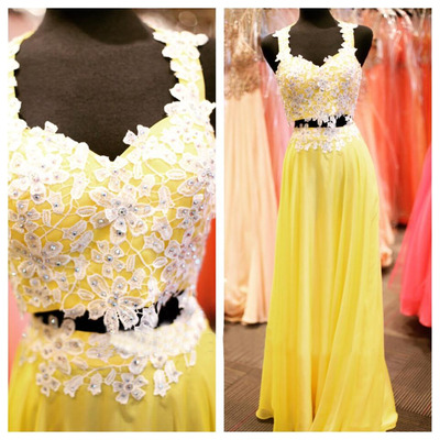 Yellow prom dress, long prom dress, lace prom dress, prom dress 2018, free custom prom dress, bd143541