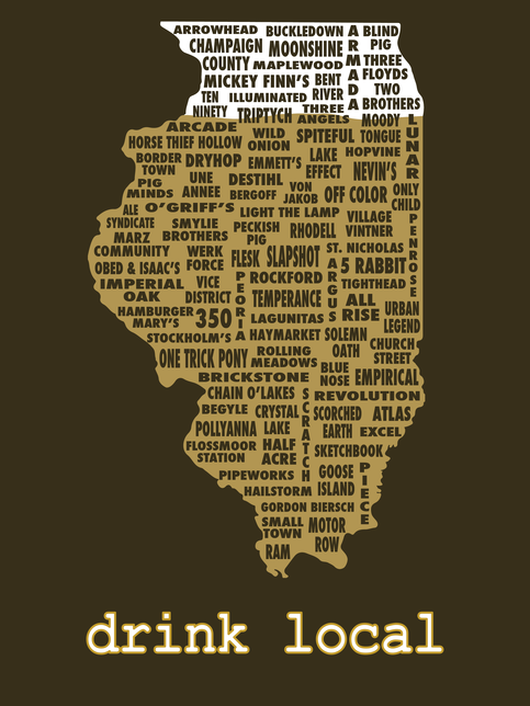 Drink Local-Illinois Beer T-shirt