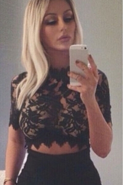 Black Lace Crop Top