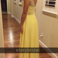 yellow prom dress,evening dress,long prom dress,sexy prom dress,Custom prom dress,prom dress,party dress,15050901 - Thumbnail 1