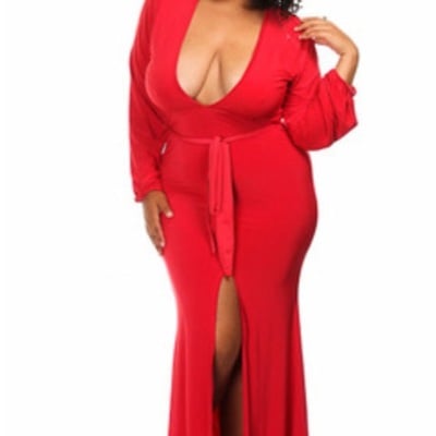 Sexy red maxi plus