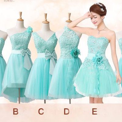 Mismatched bridesmaid dress, tiffany blue bridesmaid dress, short bridesmaid dress, lace bridesmaid dress, cheap bridesmaid dress, bd14375