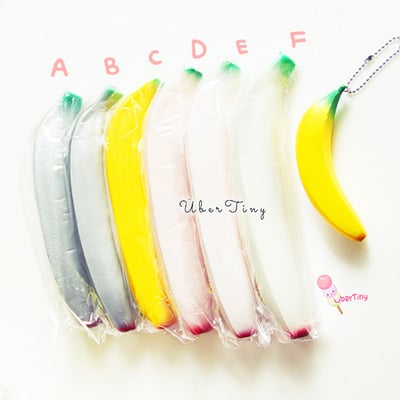 Silver/pink/white jumbo banana squishies