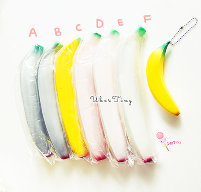 Silver/Pink/White Jumbo Banana Squishies