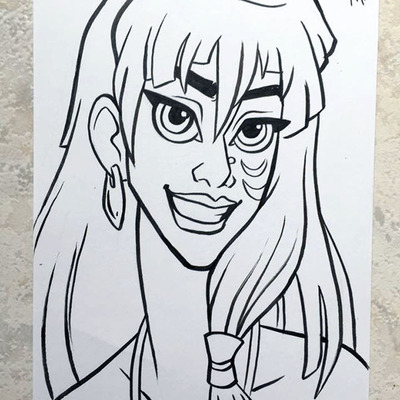 Disney pen&ink card // kida