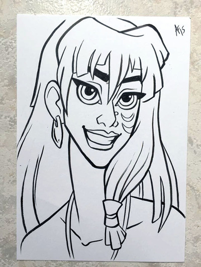 Disney Pen&Ink Card // Kida