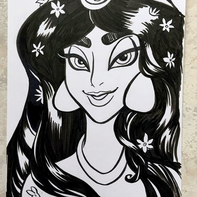 Disney pen&ink card // jasmine