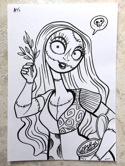 Disney Pen&Ink Card // Sally Nightmare Before Christmas