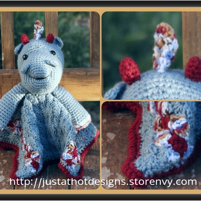 Dinosaur lovey - crochet - Thumbnail 2