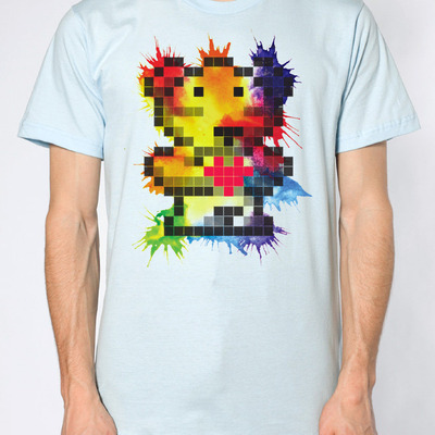 "watercolor" pixel-bear / blue