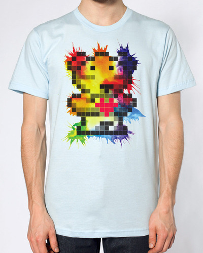 "Watercolor" Pixel-Bear / Blue