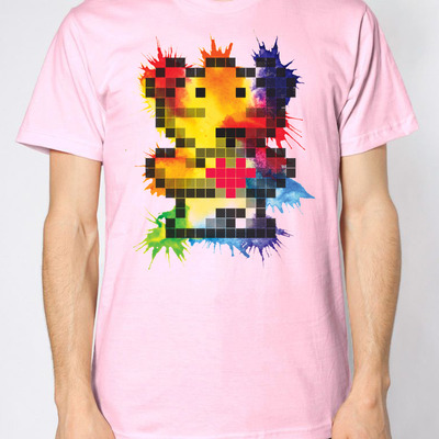 "watercolor" pixel-bear / pink