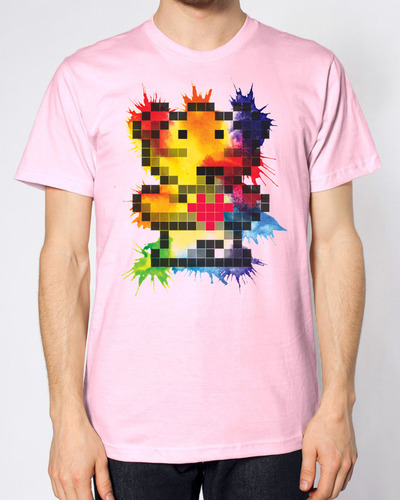 "Watercolor" Pixel-Bear / Pink